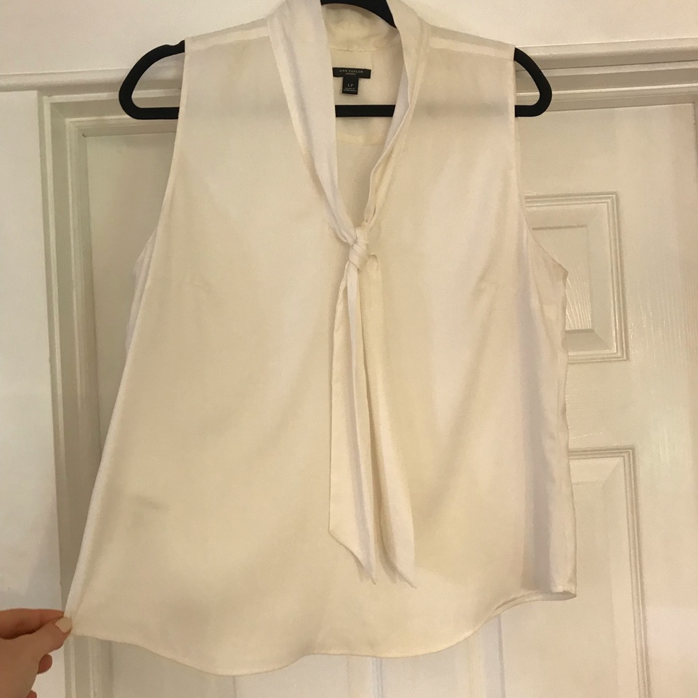 Sleeveless Cream Ann Taylor Blouse
